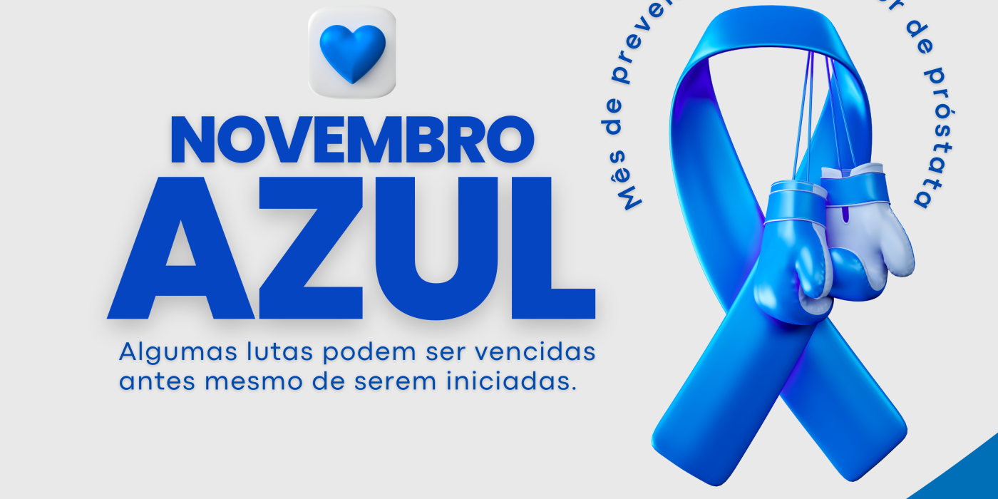 Post para o instagram novembro azul azul e cinza moderno